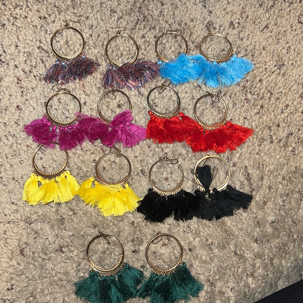 Fringe earring set